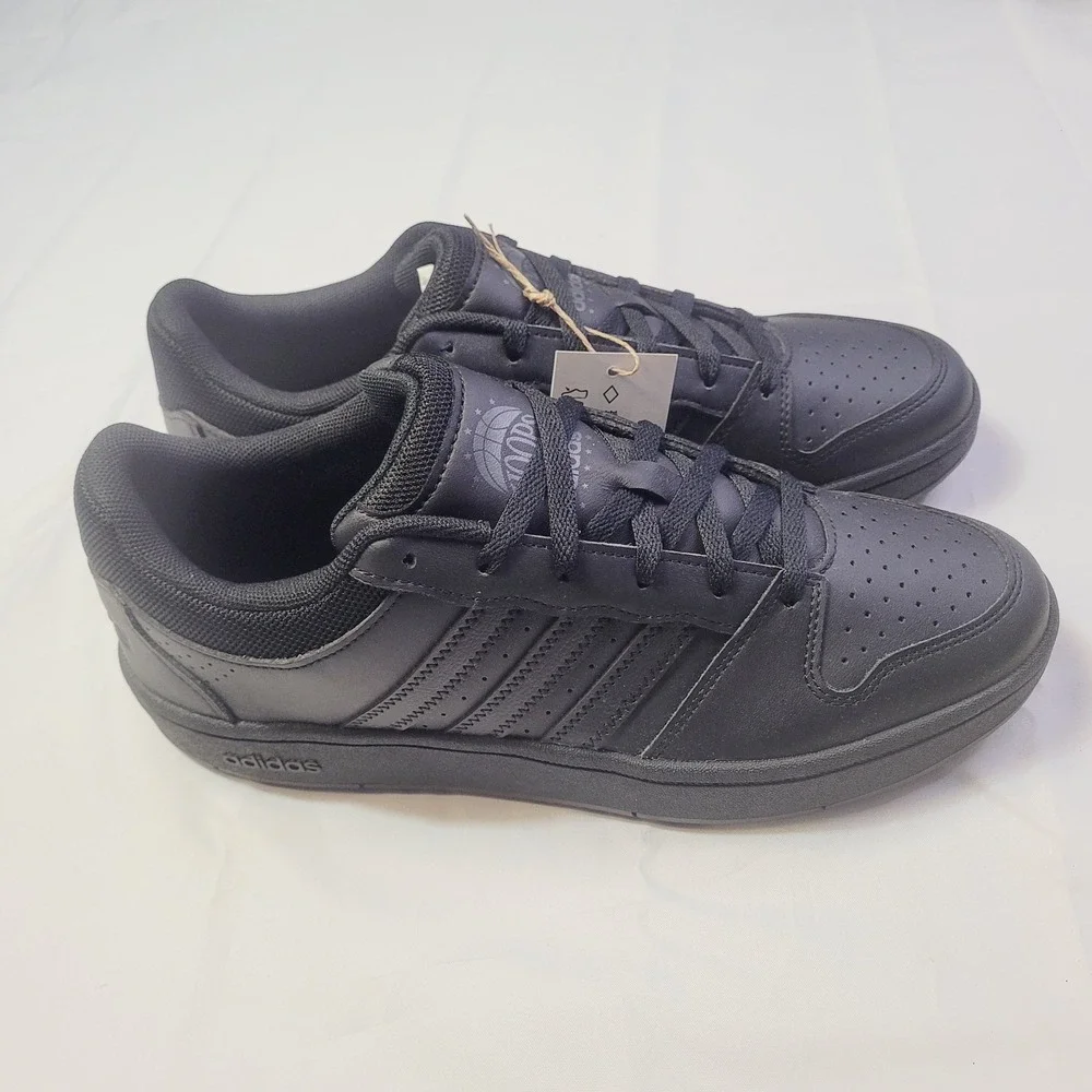 Adidas Mens HOOPS Low Shoes Size 9.5 Black Classic Basketball Sneakers
